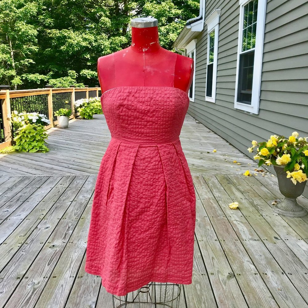 J-Crew Coral Strapless Dress